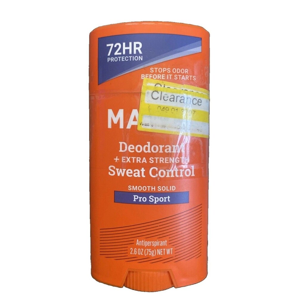 Mando Men’s Deodorant Sweat Control Smooth Solid Antiperspirant Pro Sport 2.6oz